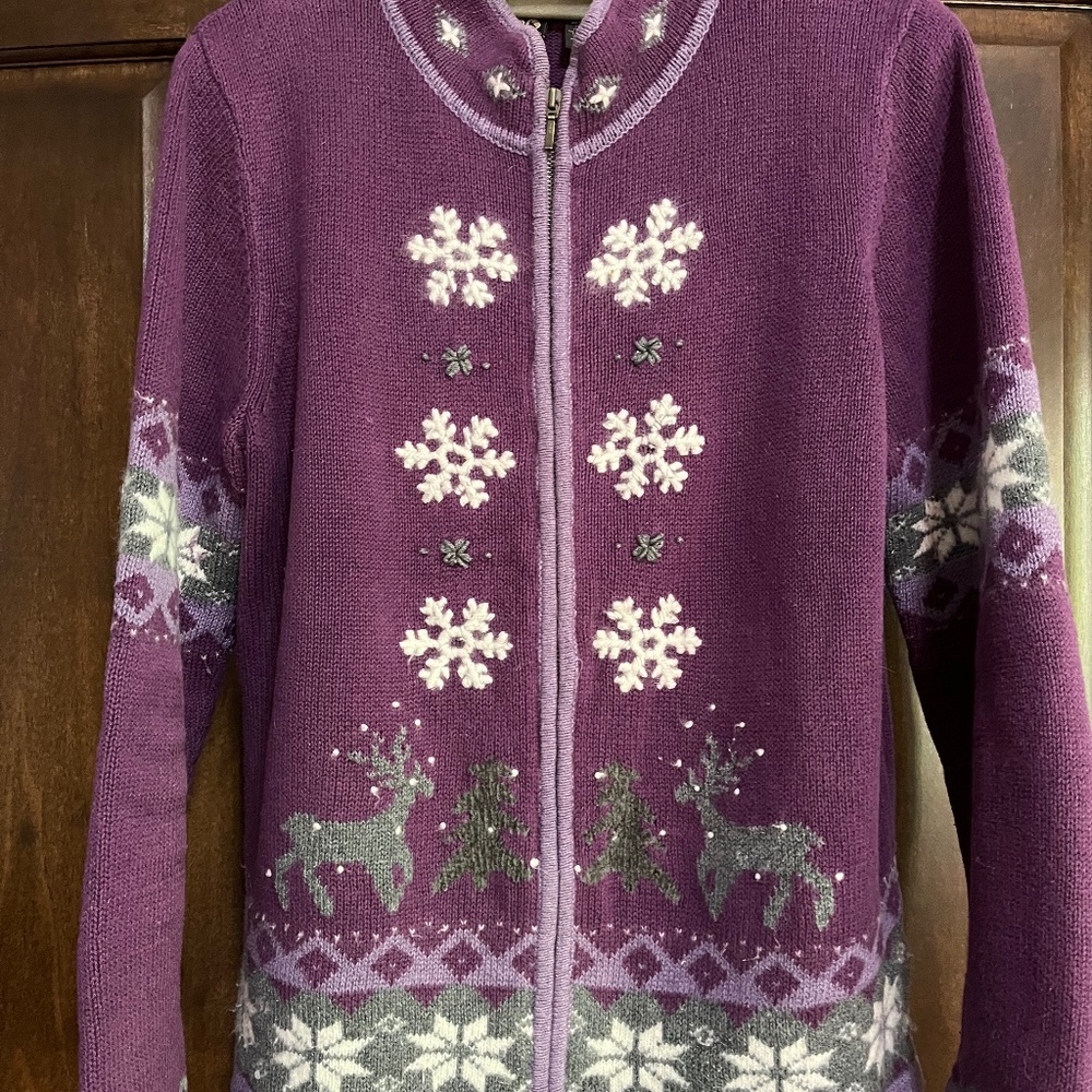 Women's Guide Series Medium Purple Zip-up Ski Sweater
